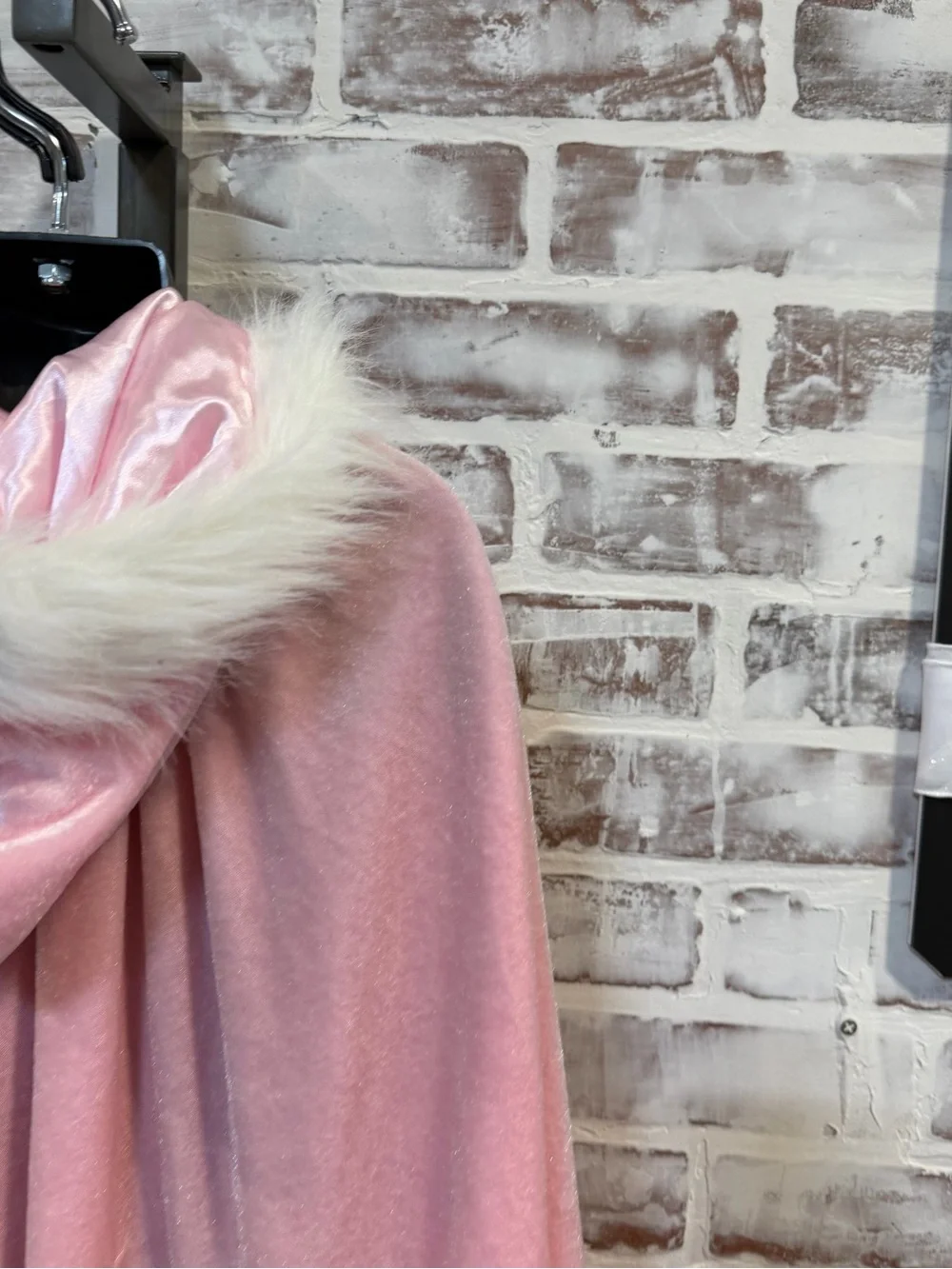Kids Pink Faux-Fur Trim Cape Coat Costume youth 5/6